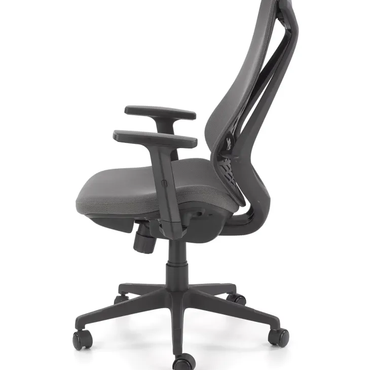 Sedia da ufficio ergonomica con supporto in tessuto grigio nero Intellect