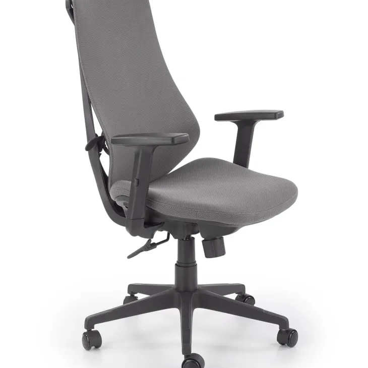 Sedia da ufficio ergonomica con supporto in tessuto grigio nero Intellect