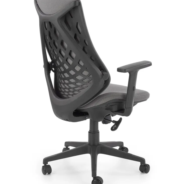 Sedia da ufficio ergonomica con supporto in tessuto grigio nero Intellect