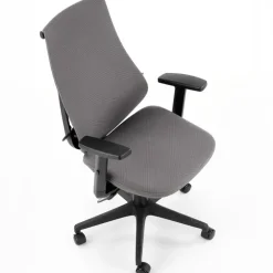Sedia da ufficio ergonomica con supporto in tessuto grigio nero Intellect