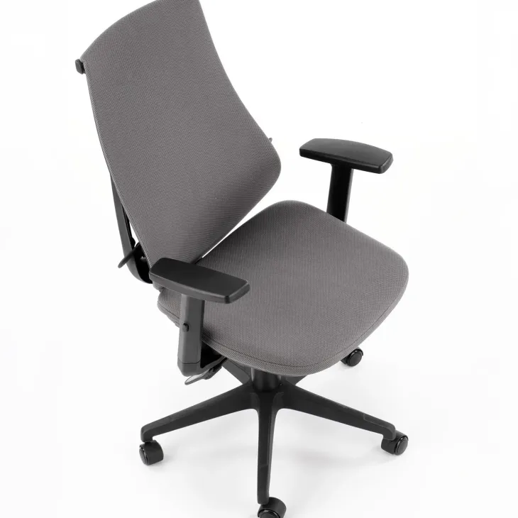 Sedia da ufficio ergonomica con supporto in tessuto grigio nero Intellect
