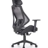 Sedia da ufficio ergonomica con ruote e braccioli regolabile in ecopelle nero antracite Mia