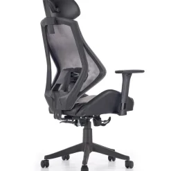 Sedia da ufficio ergonomica con ruote e braccioli regolabile in ecopelle nero antracite Mia
