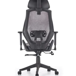 Sedia da ufficio ergonomica con ruote e braccioli regolabile in ecopelle nero antracite Mia