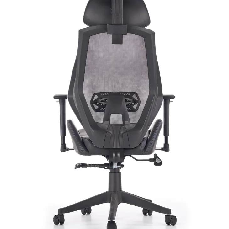 Sedia da ufficio ergonomica con ruote e braccioli regolabile in ecopelle nero antracite Mia