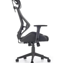 Sedia da ufficio ergonomica con ruote e braccioli regolabile in ecopelle nero antracite Mia