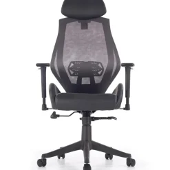 Sedia da ufficio ergonomica con ruote e braccioli regolabile in ecopelle nero antracite Mia