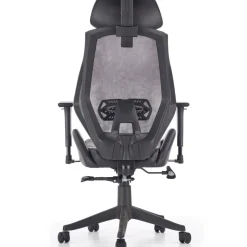 Sedia da ufficio ergonomica con ruote e braccioli regolabile in ecopelle nero antracite Mia