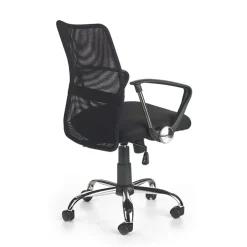 Sedia da ufficio girevole in tessuto nero Shelly