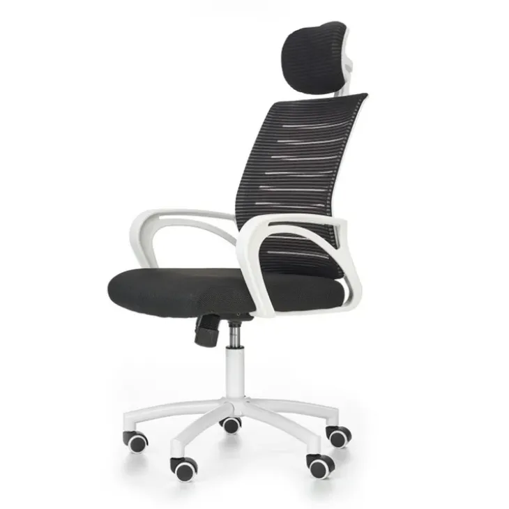 Sedia da ufficio in tessuto con ruote nero bianco Jumper