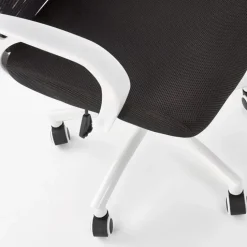 Sedia da ufficio in tessuto con ruote nero bianco Jumper