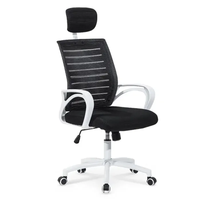 Sedia da ufficio in tessuto con ruote nero bianco Jumper