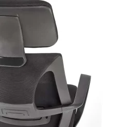 Sedia da ufficio regolabile con ruote in tessuto nero Clay