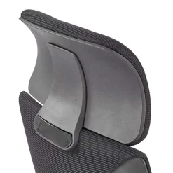Sedia da ufficio regolabile con ruote in tessuto nero Clay