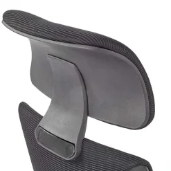 Sedia da ufficio regolabile con ruote in tessuto nero Clay