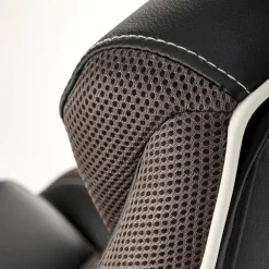 Sedia gaming con ruote e braccioli da ufficio in ecopelle e tessuto nero marrone Victor