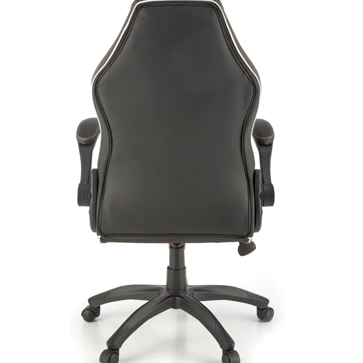 Sedia gaming con ruote e braccioli da ufficio in ecopelle e tessuto nero marrone Victor