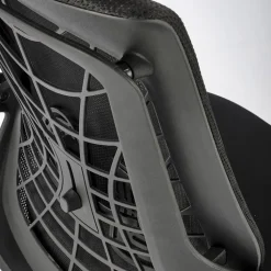 Sedia gaming con ruote regolabile in tessuto nero Riccardi