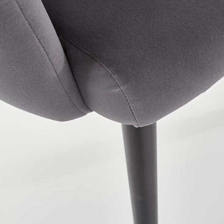 Sedia imbottita design moderno in velluto grigio Alessia