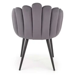 Sedia imbottita design moderno in velluto grigio Alessia