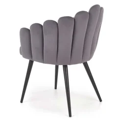 Sedia imbottita design moderno in velluto grigio Alessia