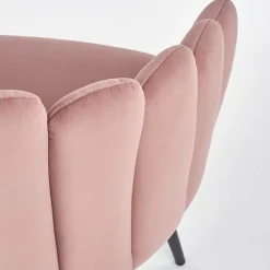Sedia imbottita design moderno in velluto rosa Alessia