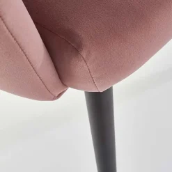 Sedia imbottita design moderno in velluto rosa Alessia