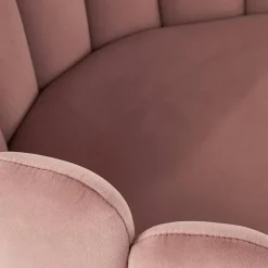 Sedia imbottita design moderno in velluto rosa Alessia