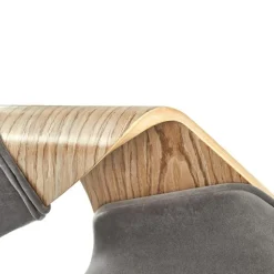 Sedia imbottita in velluto grigio rovere Britta