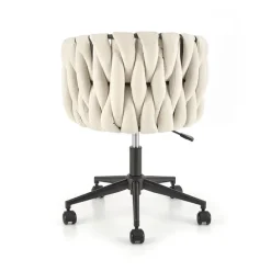 Sedia moderna con ruote regolabile in tessuto beige chiaro nero Monie