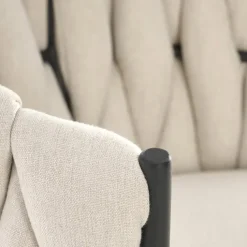 Sedia moderna con ruote regolabile in tessuto beige chiaro nero Monie