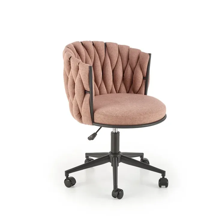 Sedia moderna con ruote regolabile in tessuto rosa nero Monie
