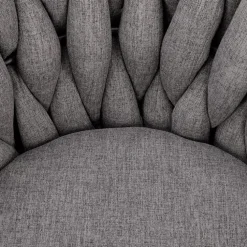 Sedia moderna con ruote regolabile in tessuto grigio nero Monie