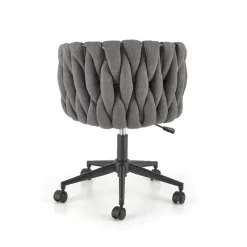Sedia moderna con ruote regolabile in tessuto grigio nero Monie