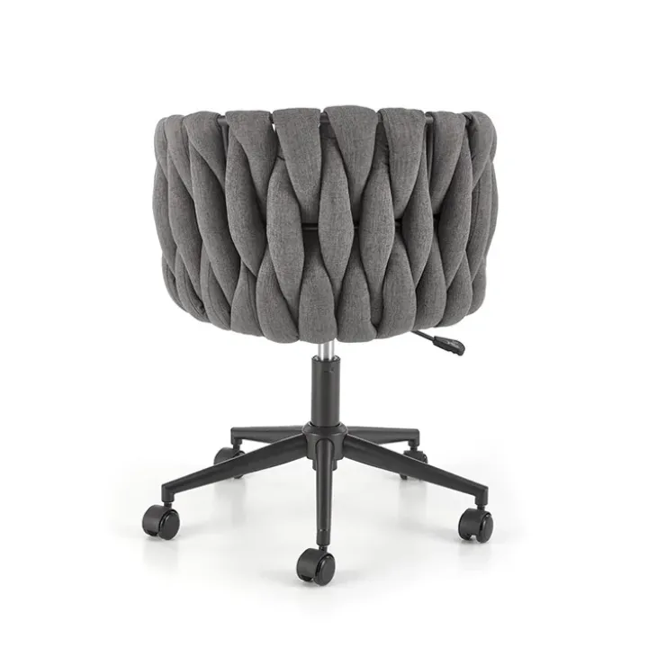 Sedia moderna con ruote regolabile in tessuto grigio nero Monie