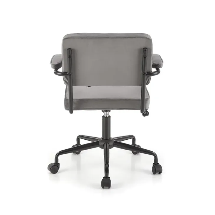 Sedia moderna girevole con braccioli in tessuto grigio Fuego