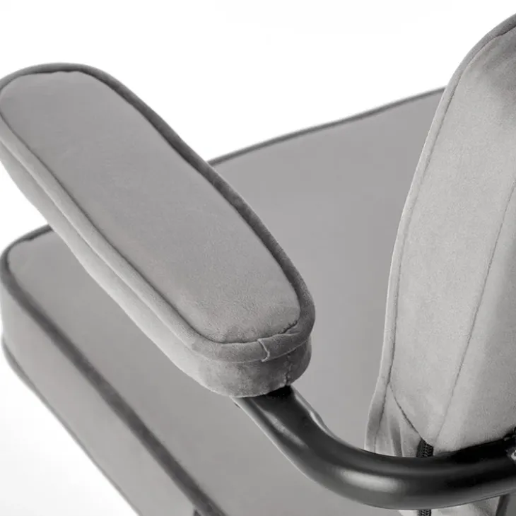 Sedia moderna girevole con braccioli in tessuto grigio Fuego