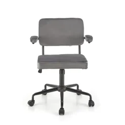 Sedia moderna girevole con braccioli in tessuto grigio Fuego