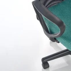 Sedia per scrivania ragazzi con ruote in tessuto grigio verde Rodry