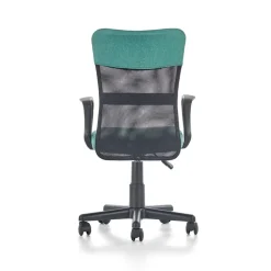 Sedia per scrivania ragazzi con ruote in tessuto grigio verde Rodry