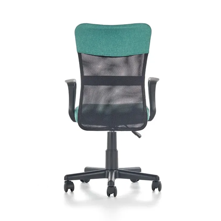 Sedia per scrivania ragazzi con ruote in tessuto grigio verde Rodry