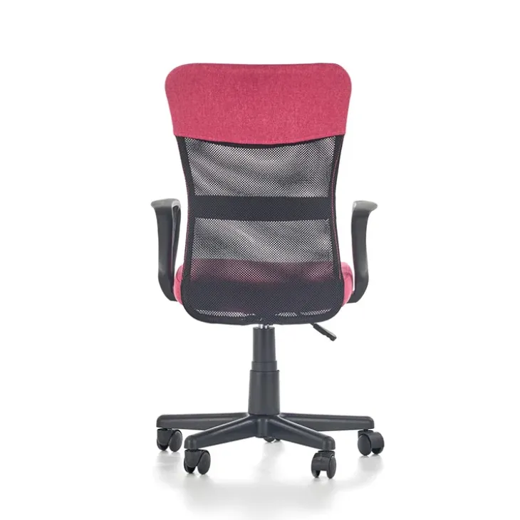 Sedia per scrivania ragazzi con ruote in tessuto grigio rosa Rodry