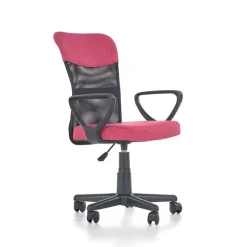 Sedia per scrivania ragazzi con ruote in tessuto grigio rosa Rodry