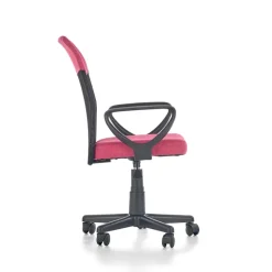 Sedia per scrivania ragazzi con ruote in tessuto grigio rosa Rodry