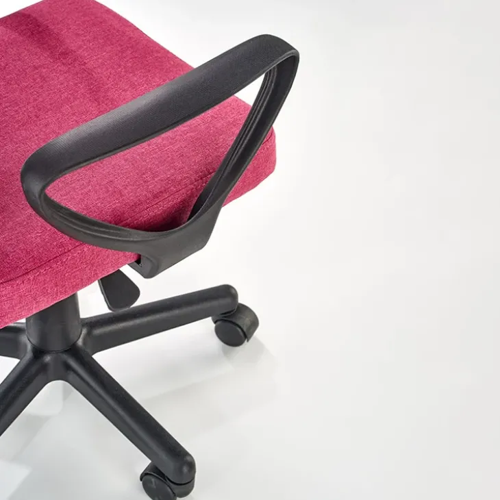 Sedia per scrivania ragazzi con ruote in tessuto grigio rosa Rodry