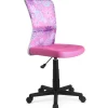 Sedia per scrivania ragazzi con ruote in tessuto rosa multicolore Florence