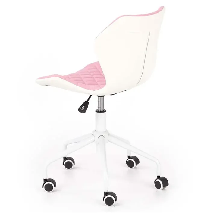 Sedia per scrivania ragazzi in tessuto ecopelle rosa bianco Bilbao