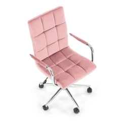 Sedia per scrivania ragazzi in velluto rosa Burbon