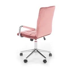 Sedia per scrivania ragazzi in velluto rosa Burbon