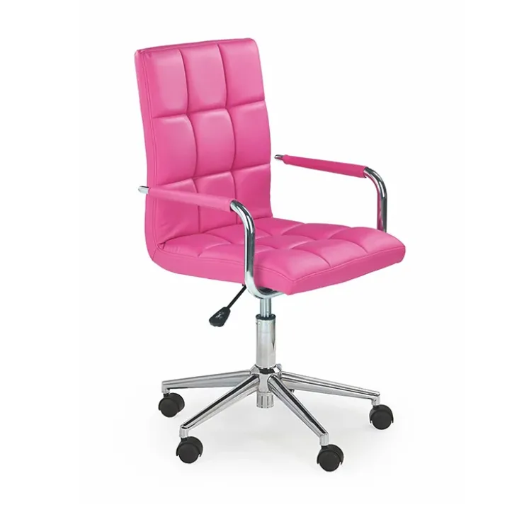 Sedia per scrivania ragazzi in ecopelle fucsia Holly